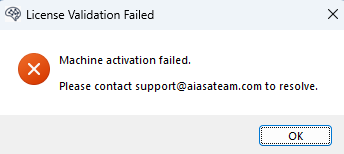 License Error Message